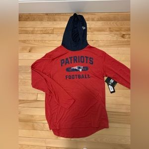 Men's New England Patriots New Era Red Hoodie Long Sleeve T-Shirt SIZE MEDIUM